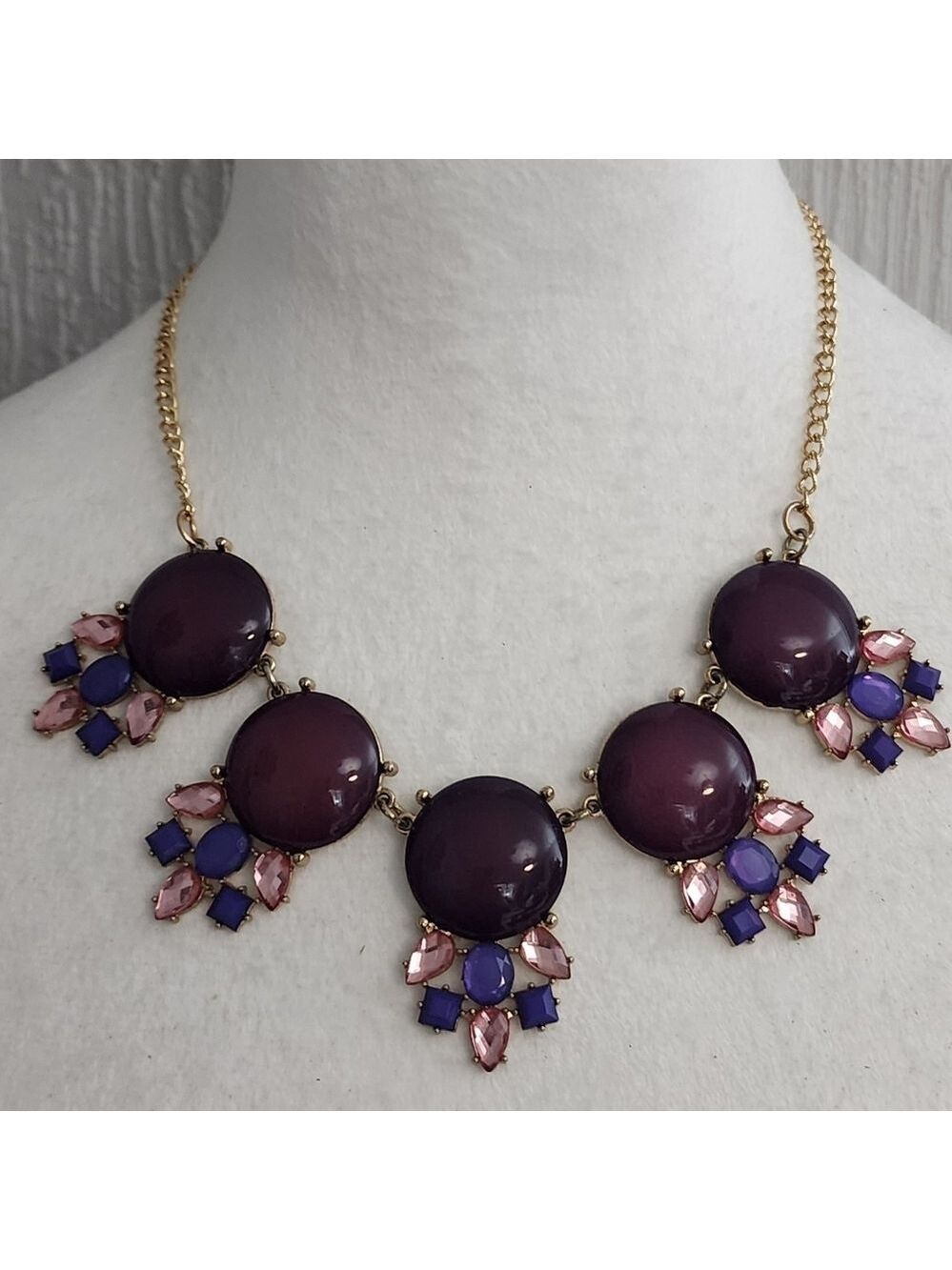 Purple Pink Statement Necklace - Picture 2 of 3